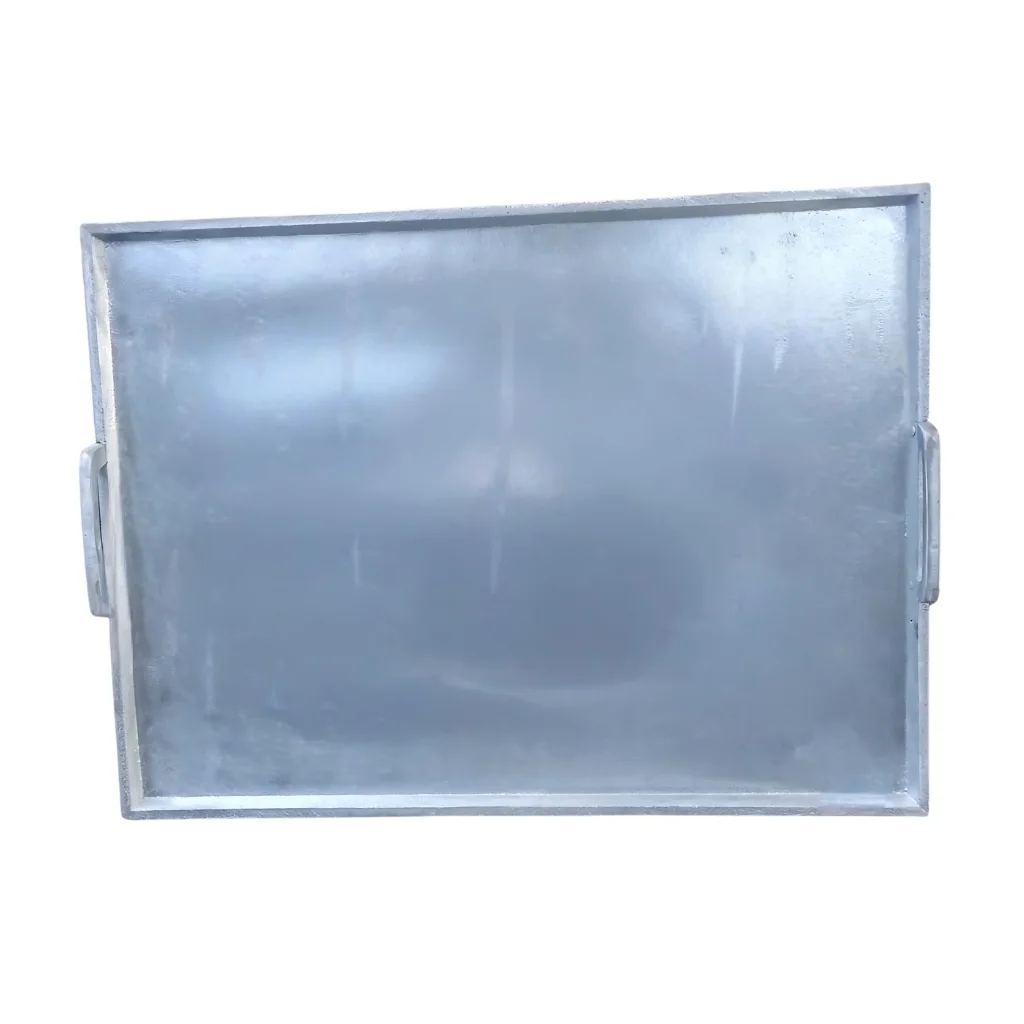 Plancha Asador Rectangular en hierro colado, fabricada por FUNDEMETAL HMF S.A.S